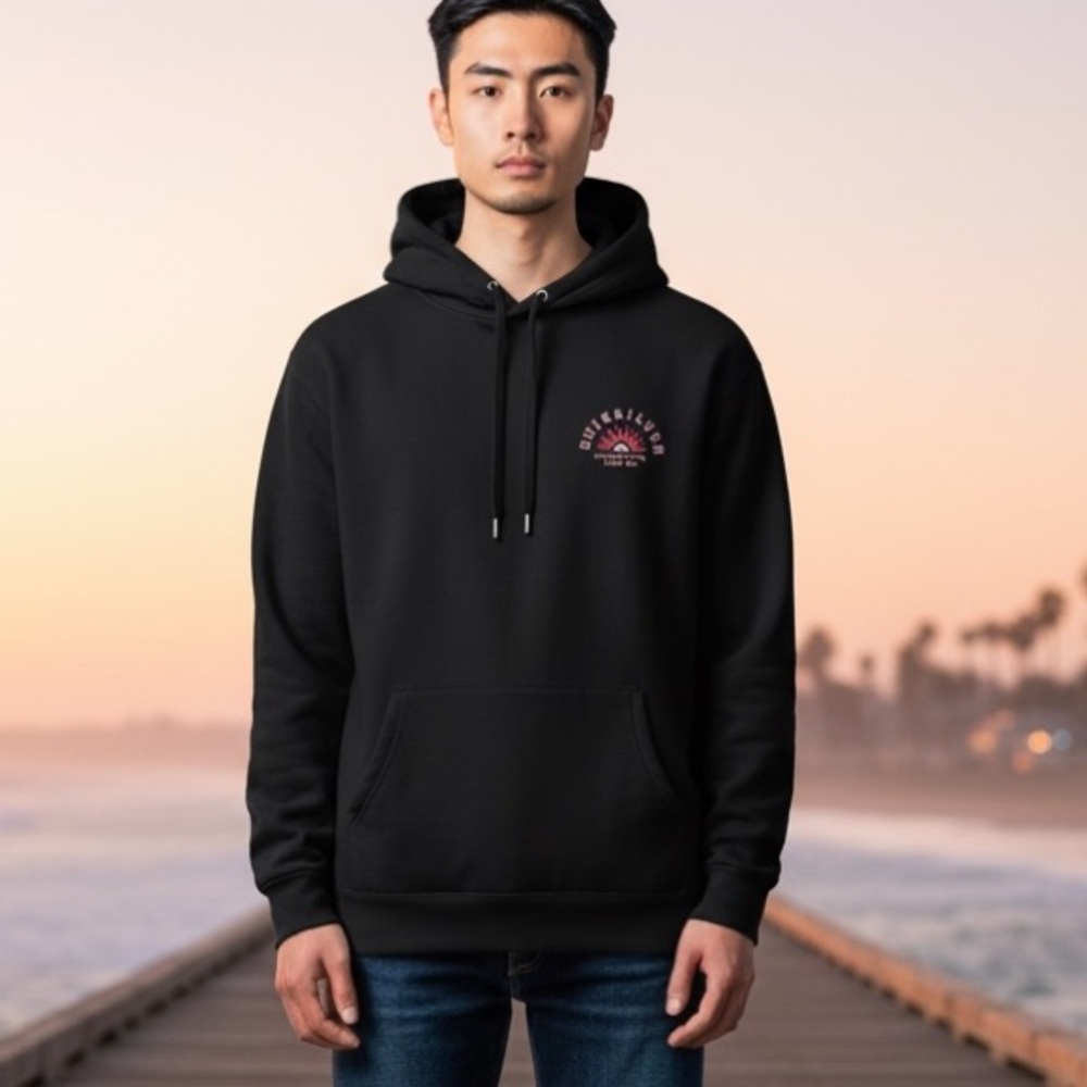 Quiksilver Sweatshirt Navy Hoodie w/ Kangaroo Pocket in Size M NWT